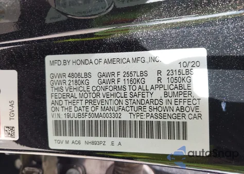 2021 Acura Tlx Tech A z USA, uszkodzony, nr VIN 19UUB5F50MA003302